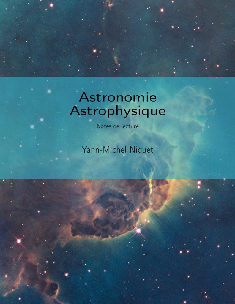 Notes d'astronomie/astrophysique